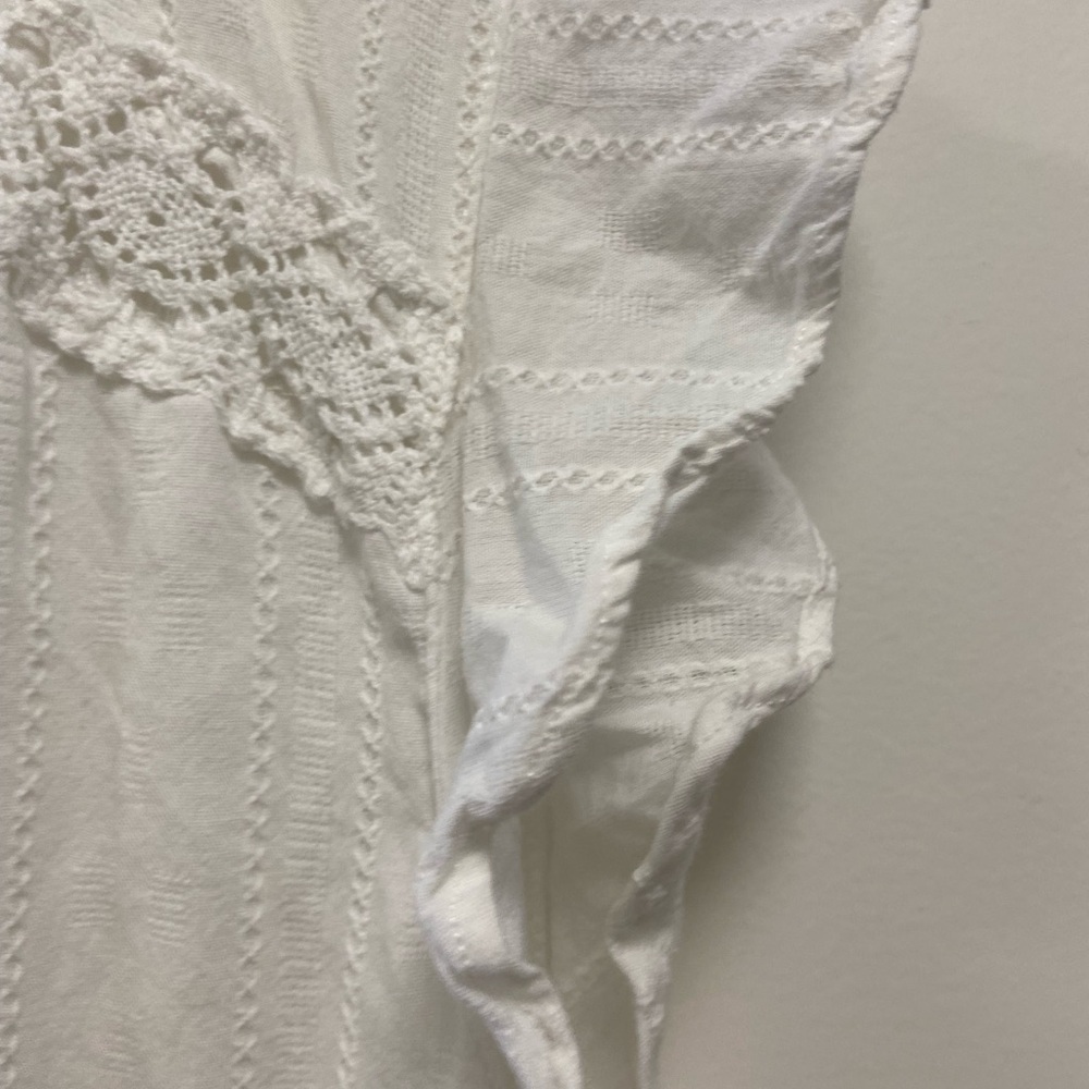 Sonoma Large eyelet White Smocked Midi Sundress with Flutter Sleeves - Picture 4 of 8